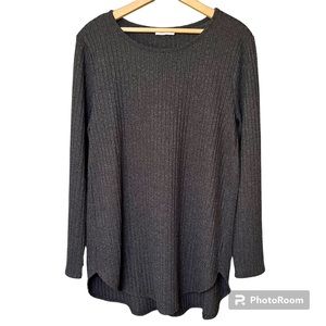 Calvin Klein Black Knit Sweater Womens Large Long Sleeve Ribbed